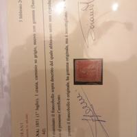 Toscana  1 cr. su carta grigia. cert.  mraro.L50