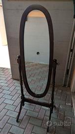 Specchio Ovale Basculante in Legno