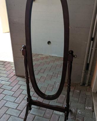 Specchio Ovale Basculante in Legno