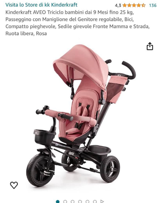 Passeggino kinderkraft aveo triciclo