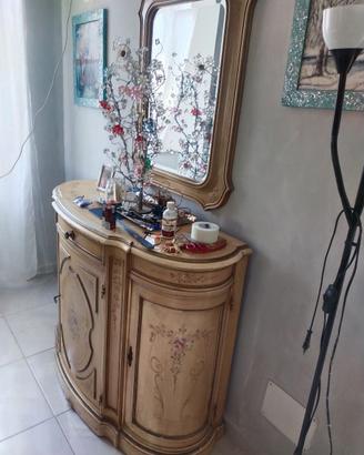 Comodino con Specchio Stile Barocco