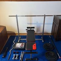 Set completo Palestra. Bilanciere, dischi, manubri
