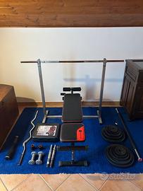 Set completo Palestra. Bilanciere, dischi, manubri