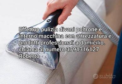 pulizia poltrone divani materassi  interni della m