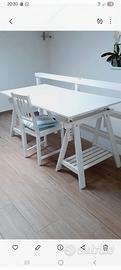 Scrivania bianca 160 cm l x 80 cm p x 80 h