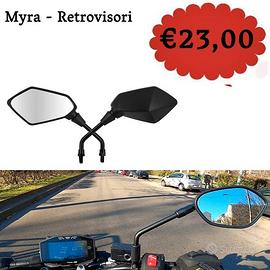 COPPIA SPECCHIETTI RETROVISORI MOTO MIR9212 NERO O