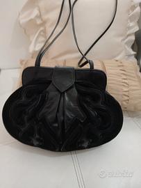 borsa vintage  nera pelle morbidissima unica 