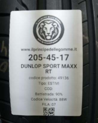 2 GOMME 205 45 17 DUNLOP A49136