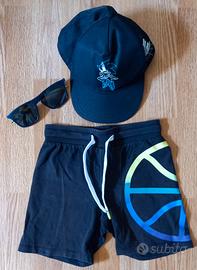 set pantaloncini + cappellino + occhiali