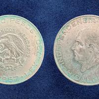 Moneta argento Messico 5 Pesos 1957 Hidalgo