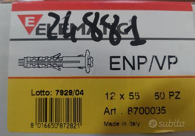 50 Tasselli Elematic ENP/VP 12x55 con vite - Nuovi