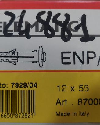 50 Tasselli Elematic ENP/VP 12x55 con vite - Nuovi