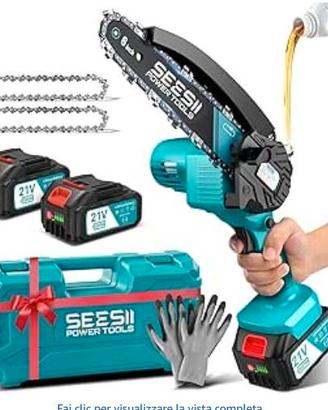 SEESII Mini Motosega a Batteria 8000mAh, 900W 6 Po