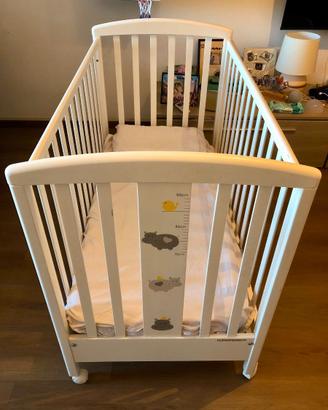 Lettino Foppapedretti Hippo Love bianco con ruote
