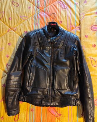 GIUBBOTTO MOTO IN PELLE NERA