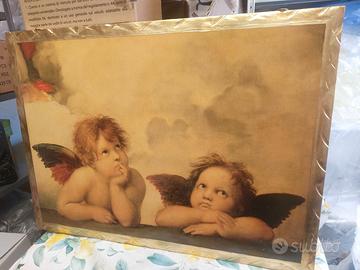 Stampa angioletti di Raffaello su legno