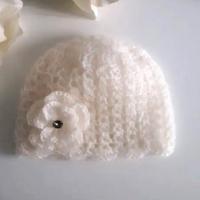 Cappellino Neonata Uncinetto Lana Handmade 