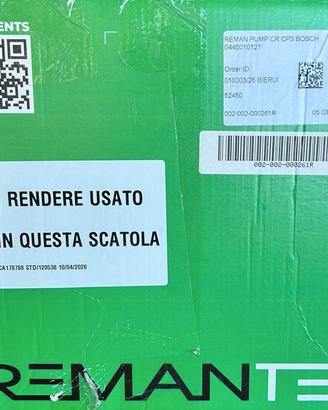 Pompa alta pressione gasolio REMAN PUMO
