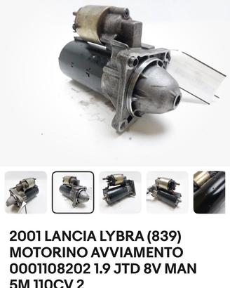 Motorino avviamento per Lancia lybra