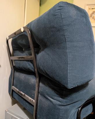 2 poltrone IKEA - sfoderabili velluto  blu
