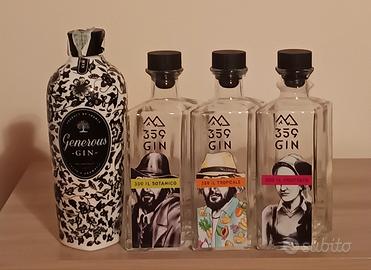 SET 4 BOTTIGLIE VUOTE DI GIN COME DA FOTO