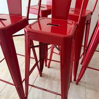 8 Sgabelli Industriali Rossi stile Tolix