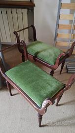 2 panche Vintage con velluto