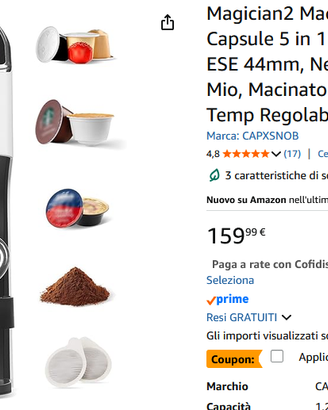 Magician2 Macchina da Caffè Multicapsula 5 in 1