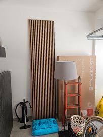 Pannello boiserie a doghe legno chiaro