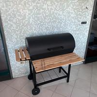 Barbecue con coperchio e ruote h103x108x71cm