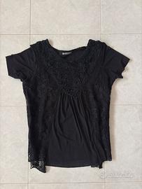 Maglia nera elegante in pizzo