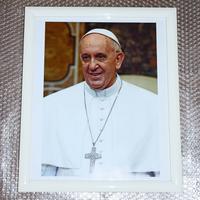 Quadro di PAPA FRANCESCO + oggetti papali