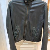 Giacca vintage Armani Jeans in vera pelle nera