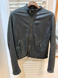 Giacca vintage Armani Jeans in vera pelle nera