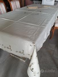 tovaglia antica di lino ricamo