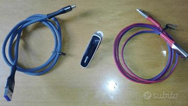 Cavetti ricarica e auricolare wireless cellulari