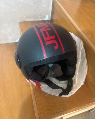 Casco Demi-Jet JFM Nero Opaco / Rosso – XL