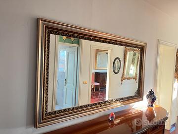 Specchio antico 200x100 cornice in legno dorata