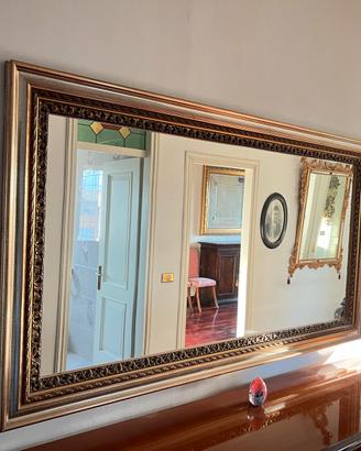 Specchio antico 200x100 cornice in legno dorata