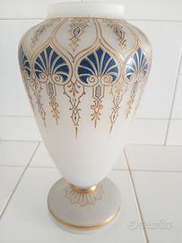 Prezioso Vaso dipinto In Vetro Art Nouveau