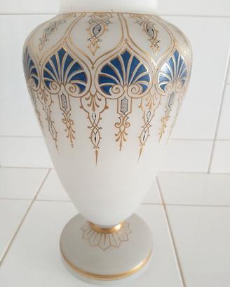 Prezioso Vaso dipinto In Vetro Art Nouveau