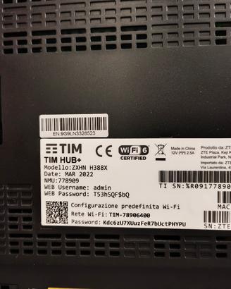 modem Tim-Hub HiFi 6...anche per fibra..