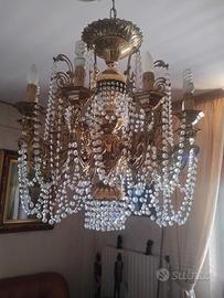 coppia di lampadari in bronzo 10 lampade