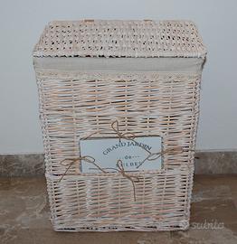 Cesto portabiancheria in vimini decapè