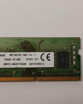 RAM DDR4 8GB Kingston 2400T