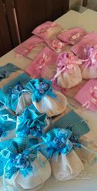 Sacchettini Porta confetti Rosa e Azzurro 