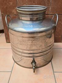 Fustino Olio con Rubinetto in Acciaio Inox 30lt