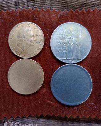 Coppia tondelli non coniati 100/200 Lire