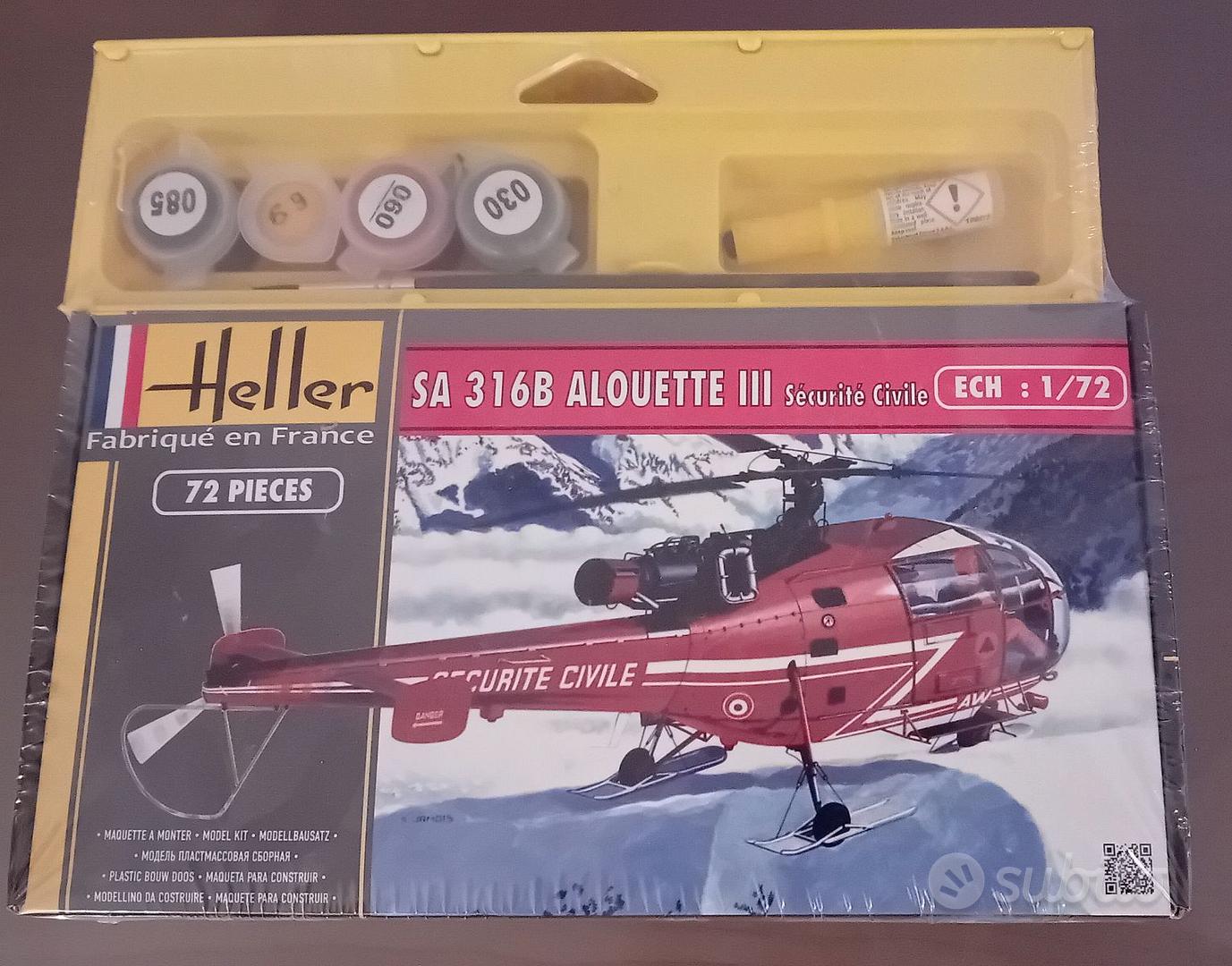 Heller 80289 1/72 Alouette III Sécurité Civile Helicopter Model Kit|brand