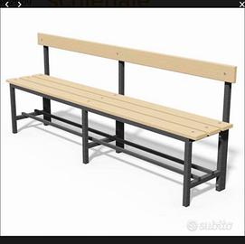 Panca in acciaio con schienale